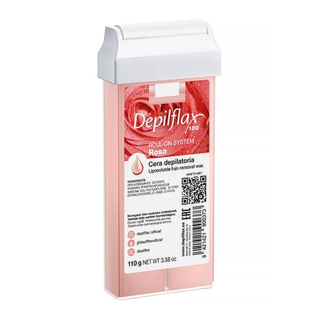 Depilflax 100 Rosa creamy roll-on wax cartridge 110g for professional hair removal