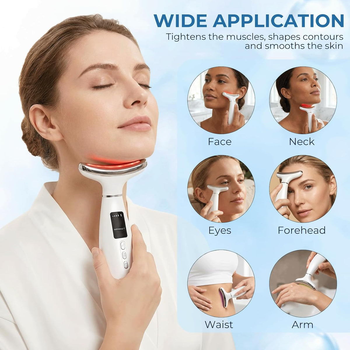Focenat EMS microcurrent face massager mode display