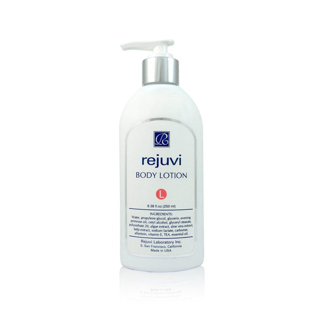 Rejuvi L Body Lotion 250ml bottle for intense hydration with GLA and aloe vera