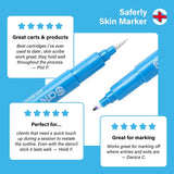 Saferly fine tip surgical skin marker in white and violet with precise tip for accurate skin marking during medical procedures