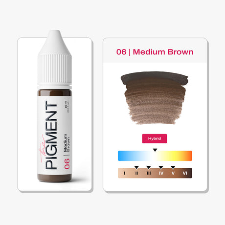 The Pigment 06 Medium Brown PMU pigment main image for brow work