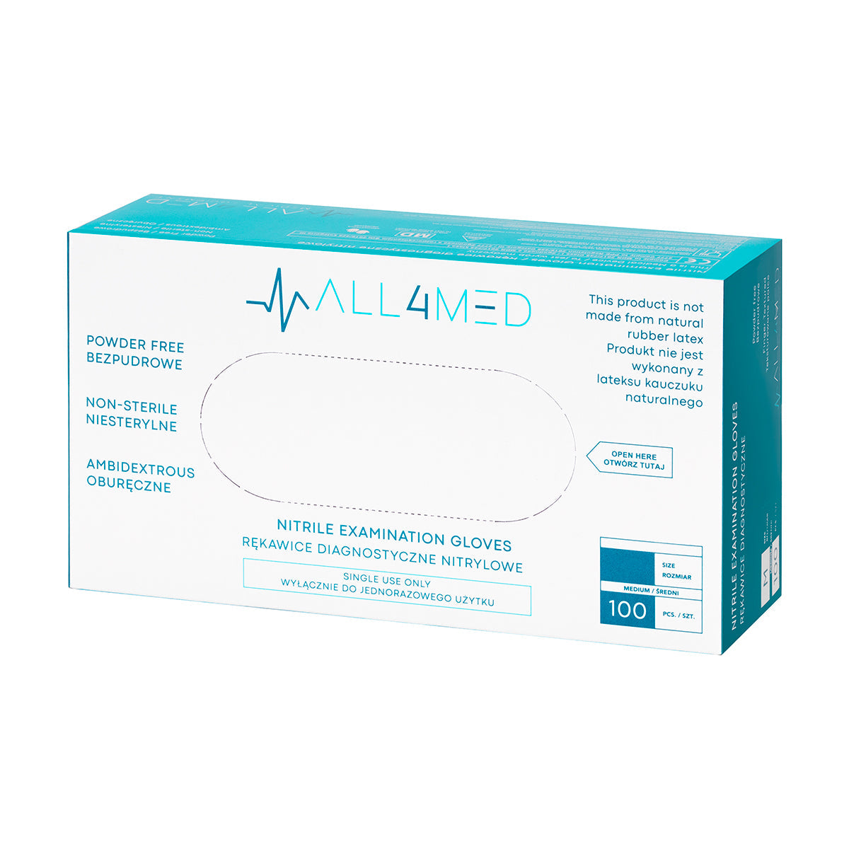 All4med disposable diagnostic nitrile gloves pink L - BVShop