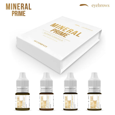 AS Company Mineral Prime Super Formula Eyebrow Pigment Set 4x6ml for professional PMU brow artists