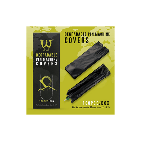 Bio Degradable Machine Pen Cover Black 100pcs - BVShop