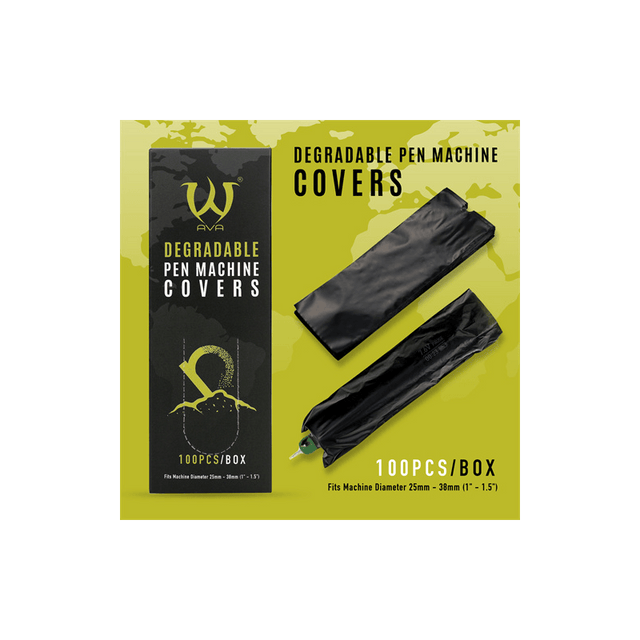 Bio Degradable Machine Pen Cover Black 100pcs - BVShop
