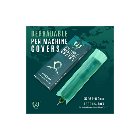 Bio Degradable Machine Pen Cover Green 100pcs - BVShop