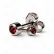 Caflon Blu Piercing Earrings Mini Garnet 3 mm (White Stainless Steel)