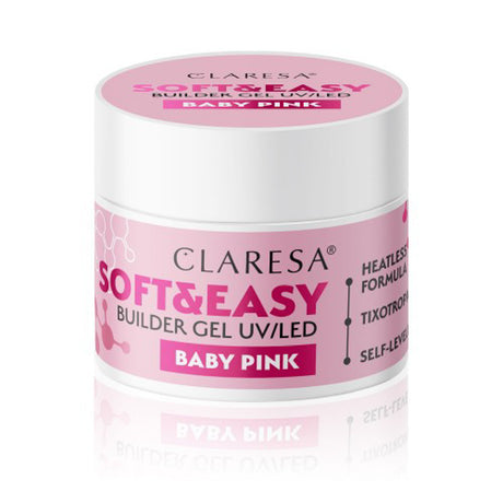 Claresa builder gel Soft & Easy gel baby pink 90g - BVShop