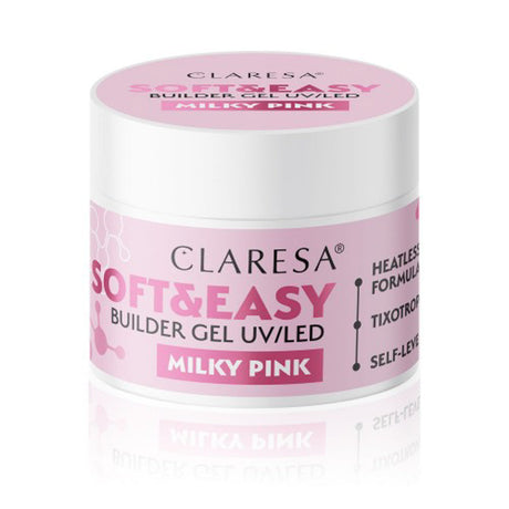 Claresa builder gel Soft & Easy gel milky pink 45g - BVShop