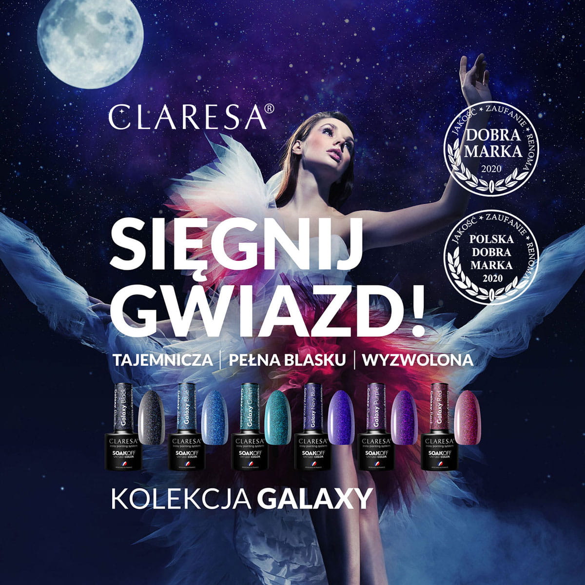 CLARESA Gel polish Galaxy Black 5g - BVShop