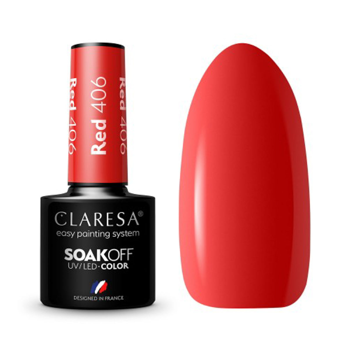 CLARESA Hybrid nail polish RED 406 5g - BVShop