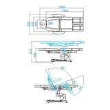 Electric cosmetic chair azzurro 708as pedi 3 strong white - BVShop