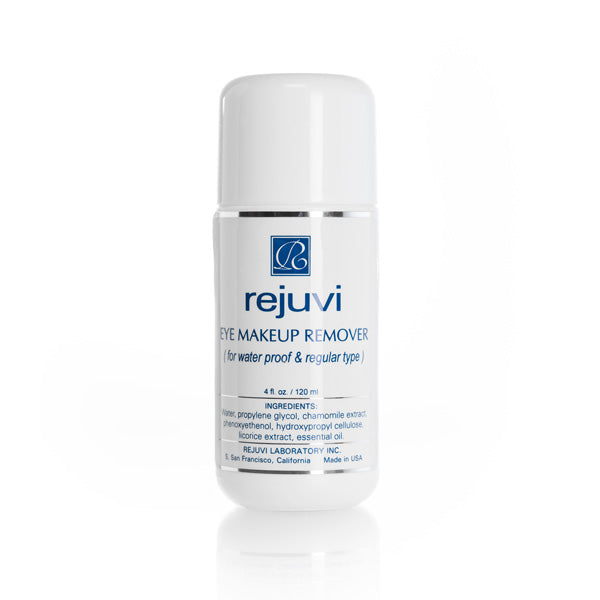 Rejuvi Eye Makeup Remover 120ml bottle for gentle, oil-free eye makeup removal
