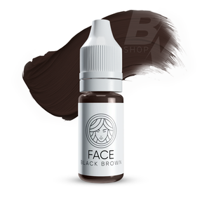 FACE Brows Minerals Corrector Black Brown pigment bottle with colour smear
