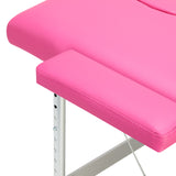 Folding massage table aluminum Activ Fizjo comfort 2 segment pink - BVShop