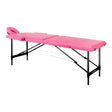 Folding massage table aluminum Activ Fizjo comfort 2 segment pink black aluminum - BVShop