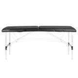 Folding massage table, aluminum, comfort, 2 black segments - BVShop