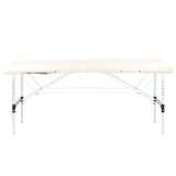 Folding massage table, aluminum comfort, 2-section cream - BVShop