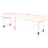 Folding massage table, aluminum comfort, 2-section cream - BVShop