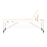 Folding massage table, aluminum comfort, 3-section cream - BVShop