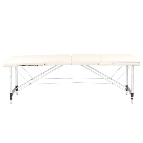 Folding massage table, aluminum comfort, 3-section cream - BVShop