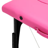 Folding massage table wooden Activ Fizjo comfort 2 segment pink black wood - BVShop
