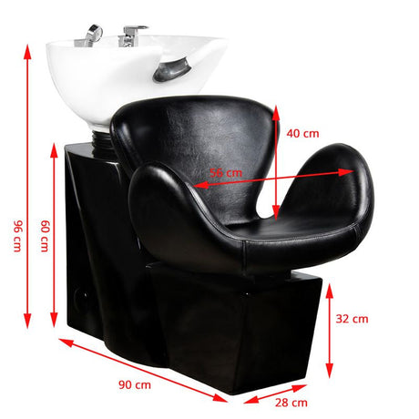 Gabbiano Amsterdam hairdressing wash unit black - BVShop