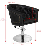 Gabbiano black hairdressing chair - BVShop