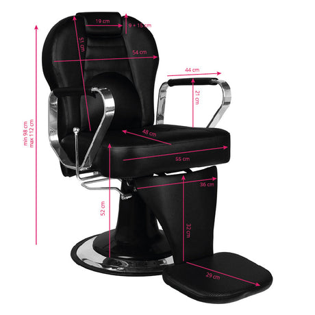 Gabbiano black tiziano barber chair - BVShop