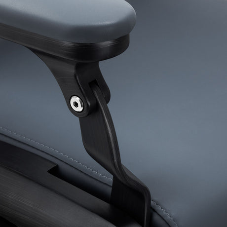 Gabbiano Francesco barber chair in graphite with brushed black frame - BVShop