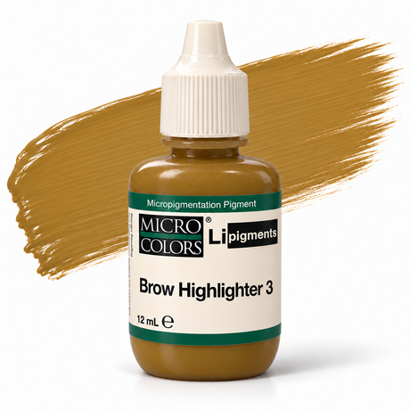 Li Pigments Micro Colors Brow Highlighter 3 Modifier 12ml — bottle with pigment colour smear