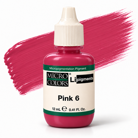 Li Pigments Micro Colors Pink 6 Pigment 12ml — bottle with pigment colour smear