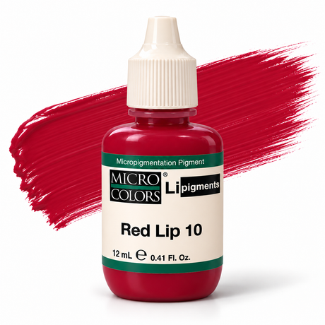 Li Pigments Micro Colors Red Lip 10 Pigment 12ml — bottle with pigment colour smear