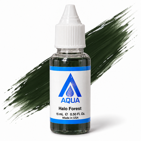 Li Pigments Aqua Halo Forest Pigment 15ml — bottle with a liquid pigment colour swipe