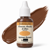 Li Pigments Forever Areola & Skin Uptown Brown 12ml — bottle with illustrative liquid pigment colour smear