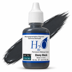 Li Pigments Micro Colors H2O Ebony Black Practice Pigment 12ml — bottle with pigment colour smear