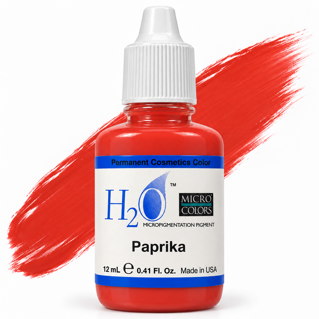 Li Pigments Micro Colors H2O Paprika Practice Pigment 12ml — bottle with pigment colour smear