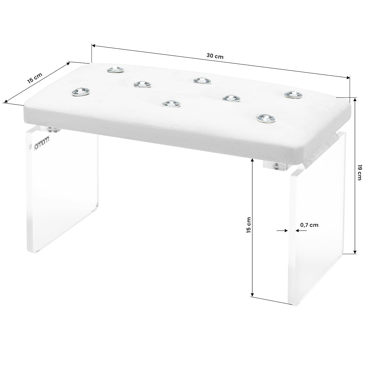 Momo Diamond manicure support stand Velour white - BVShop