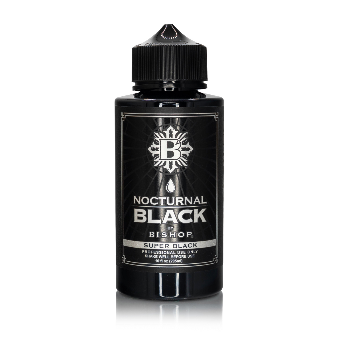 Nocturnal by Bishop Super Black 295ml bottle on white background