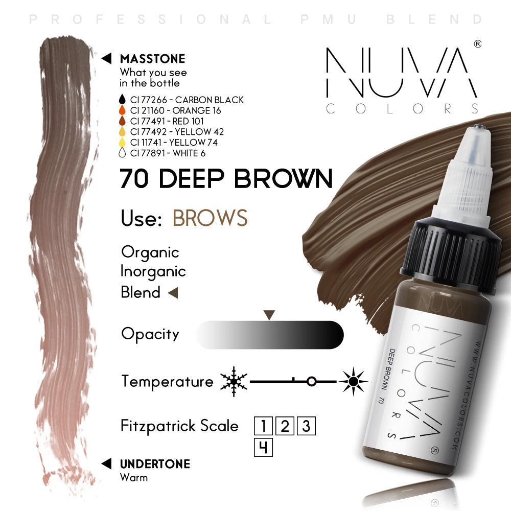 Nuva Colors Eyebrow Pigments 70 DEEP BROWN 15ml - BVShop