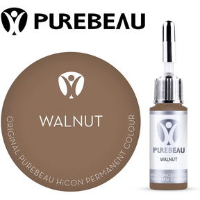 Purebeau Walnut 10ml HiCON eyebrow pigment bottle and colour swatch