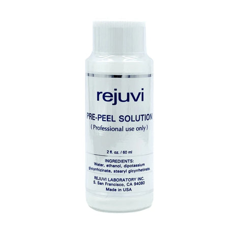 Rejuvi Pre-Peel Solution 60ml, white 60ml bottle labelled professional use only