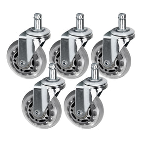 Roll Speed silver press-on stool wheel set of 5 pieces - BVShop