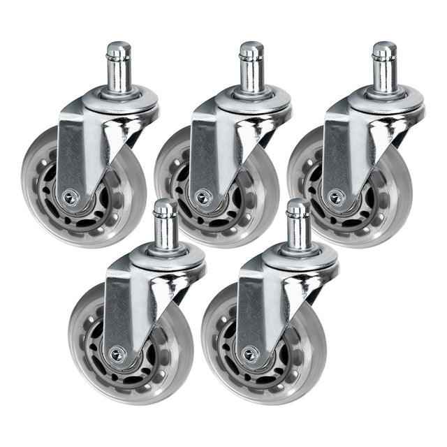 Roll Speed silver press-on stool wheel set of 5 pieces - BVShop