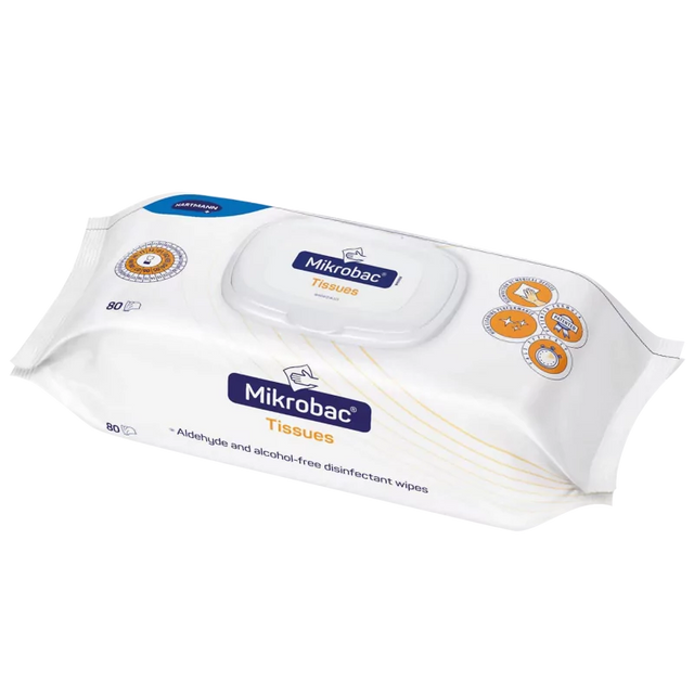 Mikrobac Tissues Surface Disinfection Wipes Without Alcohol 18cm x 20cm - BVShop