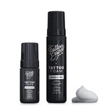 Tattoo Eazer Foam Clean and Care bottle with applicator, designed for tattoo aftercare and skin cleansing.