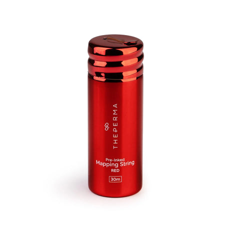 The Perma Mapping String Bottle in black, red, and white colors with a sleek design and visible strings for mapping purposes.