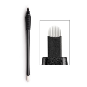 Set of 10 disposable microblading tools U18 0.18 from The Perma, used for precise eyebrow tattooing and microblading procedures.