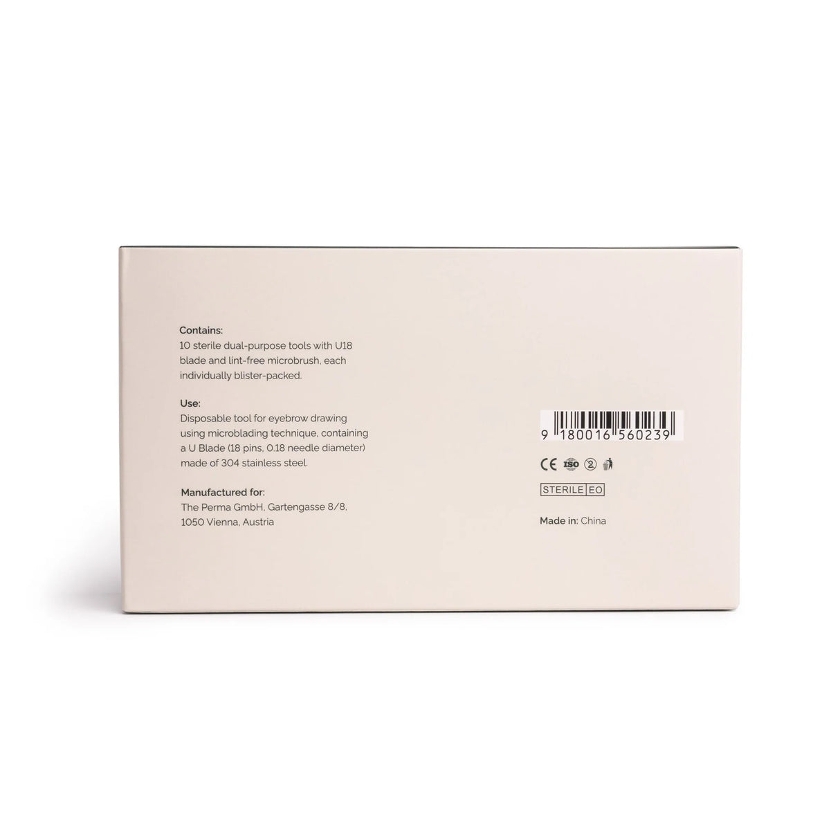 Set of 10 disposable microblading tools U18 0.18 from The Perma, professional-grade tools for precise eyebrow detailing.