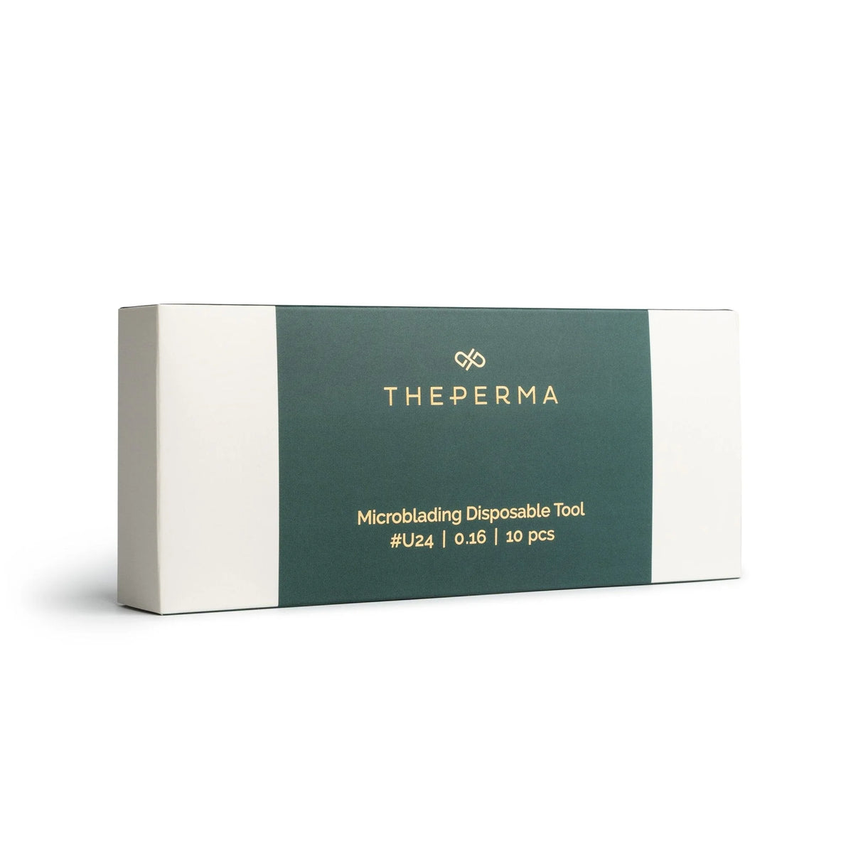 Set of 10 U24 0.16 disposable microblading tools by The Perma for precise eyebrow tattooing and cosmetic procedures.